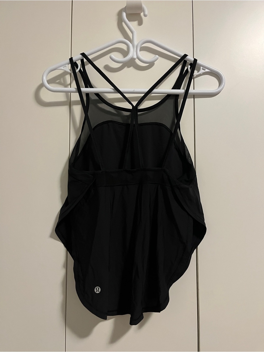lululemon athletica Black Strappy Mesh-Back Tank